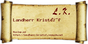 Landherr Kristóf névjegykártya