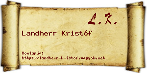 Landherr Kristóf névjegykártya