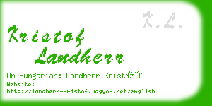 kristof landherr business card